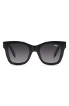 Quay After Hours 46mm Polarized Square Sunglasses In Black