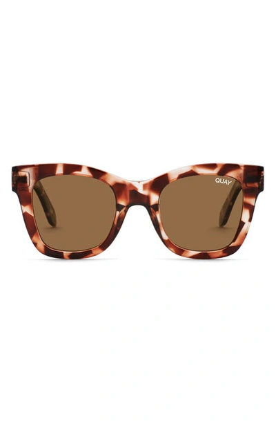 Quay After Hours 46mm Polarized Square Sunglasses In Tort Gold/ Brown Polarized
