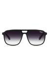 Quay On The Fly 48mm Aviator Sunglasses In Black