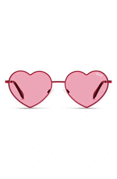 Quay Heartbreaker Heart-Shaped Sunglasses - Red Quay - We main image 2