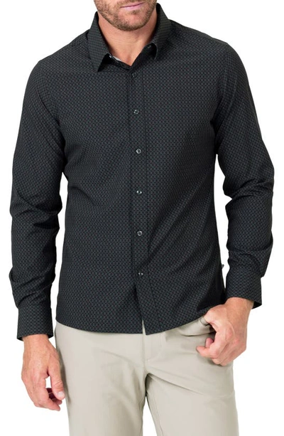 7 Diamonds Bentley Performance Button-up Shirt In Black