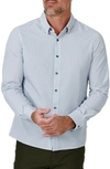 7 Diamonds Aspect Foulard Print Performance Button-up Shirt In White