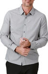 7 Diamonds Landon Geo Print Performance Button-up Shirt In Khaki