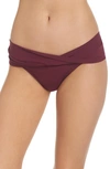 Robin Piccone Ava Twist Hipster Bikini Bottoms In Rubine