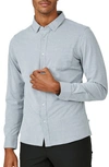 7 Diamonds Solid Black Button-up Shirt In Grey
