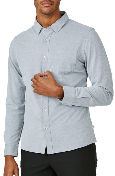 7 Diamonds Solid Black Button-up Shirt In Grey