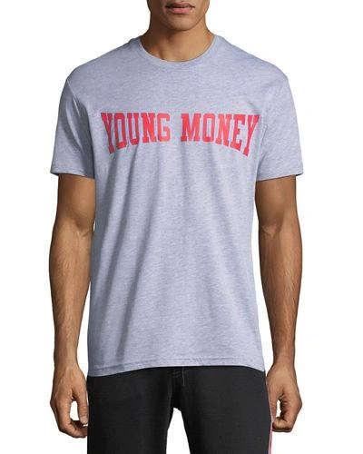 Young Money Logo Graphic T-shirt In Gray