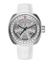 Tockr Watches Radial Engine Leather Watch, Silver