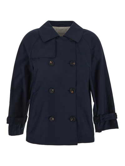 Max Mara The Cube B Trench In Blue