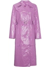 Sies Marjan Bessie Crinkled-vinyl Trench Coat In Pink&purple
