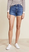 L Agence Ryland Denim Cutoff Shorts W/ Fray Hem In Authentique