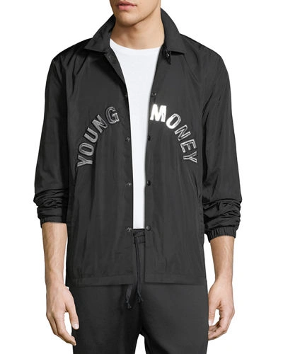 Young Money Coaches Snap-front Jacket In Black