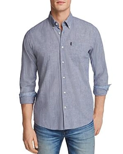 Barbour Men's Austin Tailored-fit Micro-houndstooth Pocket Shirt In Navy