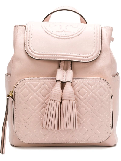 Tory Burch Shell Pink Quilted Leather Fleming Backpack