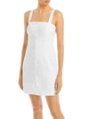 Theory Kayleigh Womens Linen Blend Mini Shirtdress In White