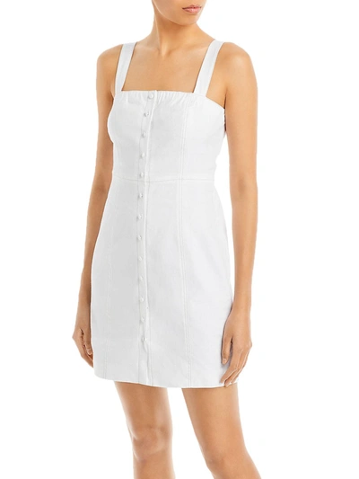 Theory Kayleigh Womens Linen Blend Mini Shirtdress In White