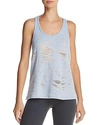 Alo Yoga Pure Distressed Tank In Blue Heather Distressed