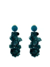 Oscar De La Renta Flower Cluster Clip-on Earrings In Green