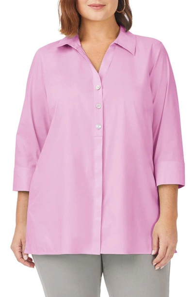 Foxcroft Pamela Non-iron Stretch Tunic Blouse In Orchid Bouquet