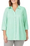 Foxcroft Pamela Non-iron Stretch Tunic Blouse In Sea Mist