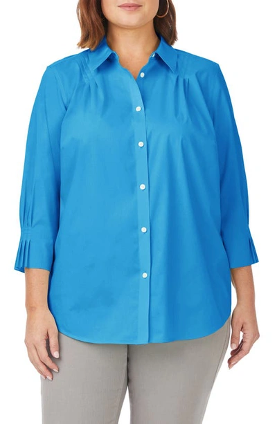 Foxcroft Paulie Button-up Shirt In Blue Breeze