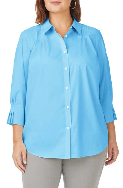 Foxcroft Paulie Button-up Shirt In Baltic Blue
