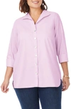 Foxcroft Pandora Non-iron Tunic Shirt In Lilac Bloom