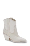 Dolce Vita Nashe Western Bootie In Off White Pearls