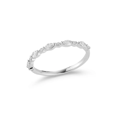 Dana Rebecca Designs Alexa Jordyn Marquise And Round Alternating Ring In White Gold