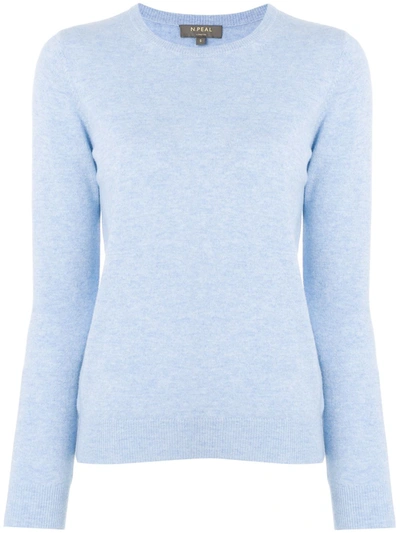 N•peal Crew Neck Cashmere Sweater In Blue