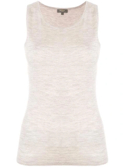N•peal Cashmere Shell Top In Neutrals