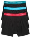 Calvin Klein Men's Cotton Classic Boxer Briefs 3-pack Nu3019 In Bright Blue, Kelp Green, Magenta