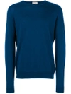 John Smedley Crew Neck Jumper In Blue