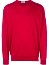 John Smedley Crew Neck Sweater In Dandy Red