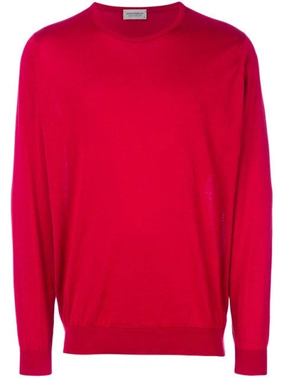 John Smedley Crew Neck Sweater In Dandy Red