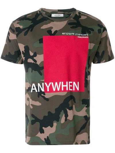 Valentino Anywhen Printed T-shirt In Green