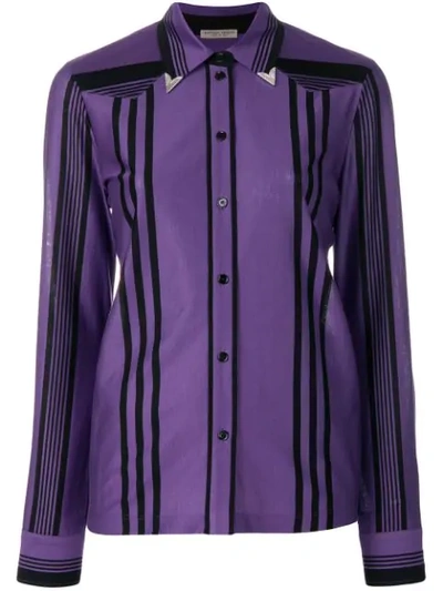 Bottega Veneta Dark Lilac Nero Cotton Shirt In Purple