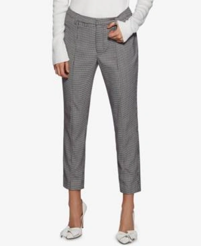 Avec Les Filles Houndstooth Cropped Pants In Black White