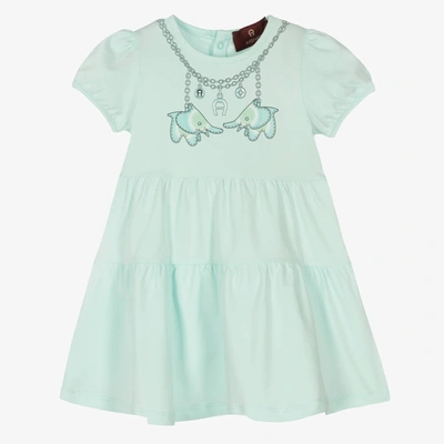 Aigner Babies'  Girls Blue Cotton Jersey Dress