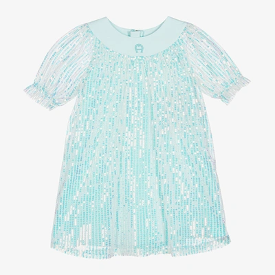 Aigner Babies'  Girls Pale Blue Sequin Dress