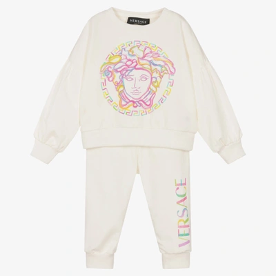 Versace Babies' Girls Ivory Medusa Tracksuit