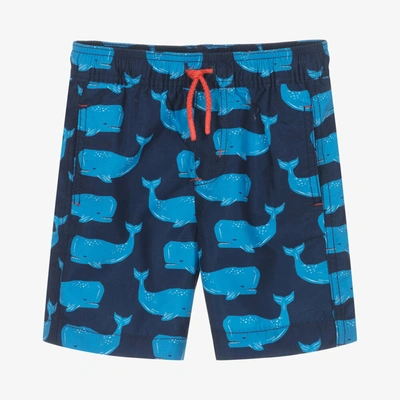 Hatley Kids' Little Boy's & Boy's Whale Swim Shorts In Patriot Blue