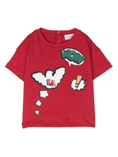Emporio Armani Babies' Boys Red Comic Print T-shirt