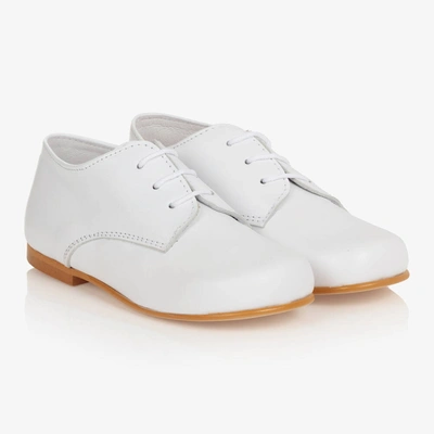 Beatrice & George Kids' Boys White Lace-up Leather Shoes