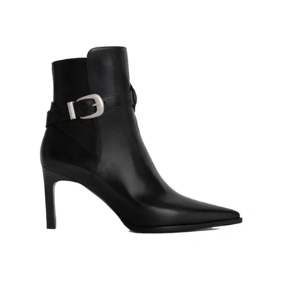 Celine Jodphur Leather Boots In Black