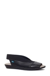 Cloud Caliber Peep Toe Flat In Nappa Black