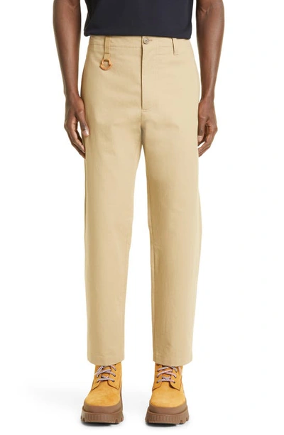 Moncler Cotton Twill Cargo Pants In Light Beige