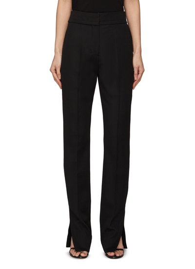 Jacquemus Tibau Slit-hem Straight-leg Crepe Pants In Black