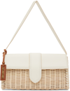 Jacquemus Le Bambino Long Woven Shoulder Bag In White