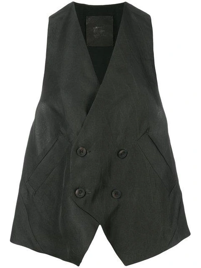 Lost & Found Buttoned Over Vest In Black